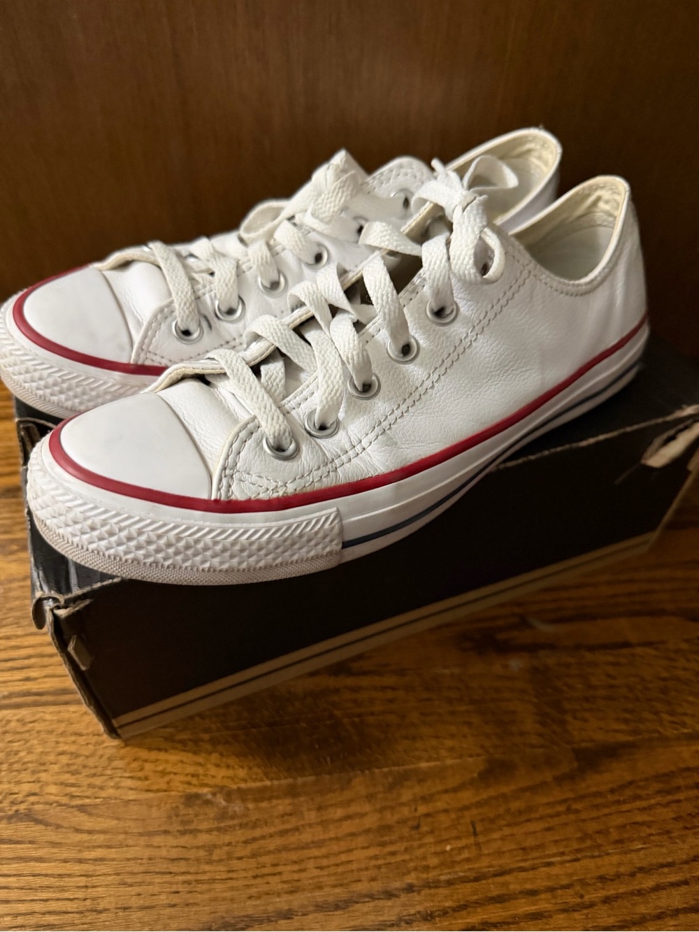 White Low-Top Leather Converse